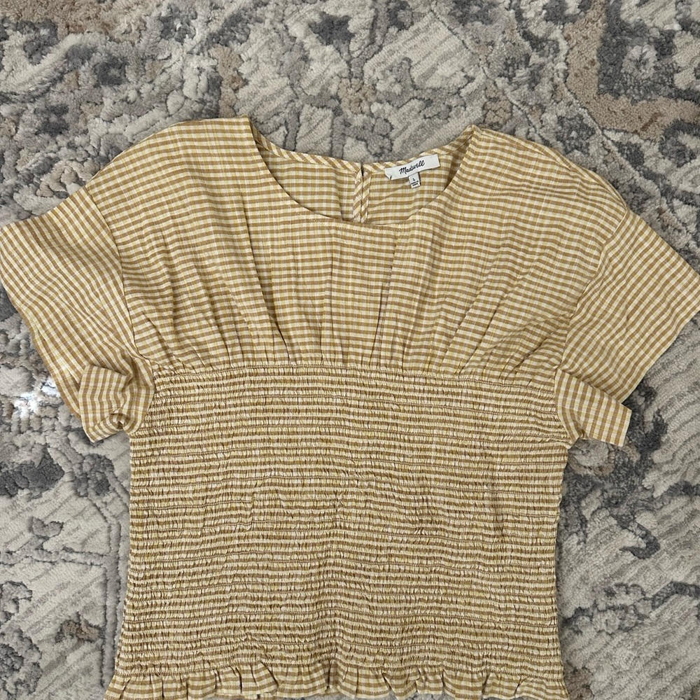 Madewell Yellow Gingham Women's Top
